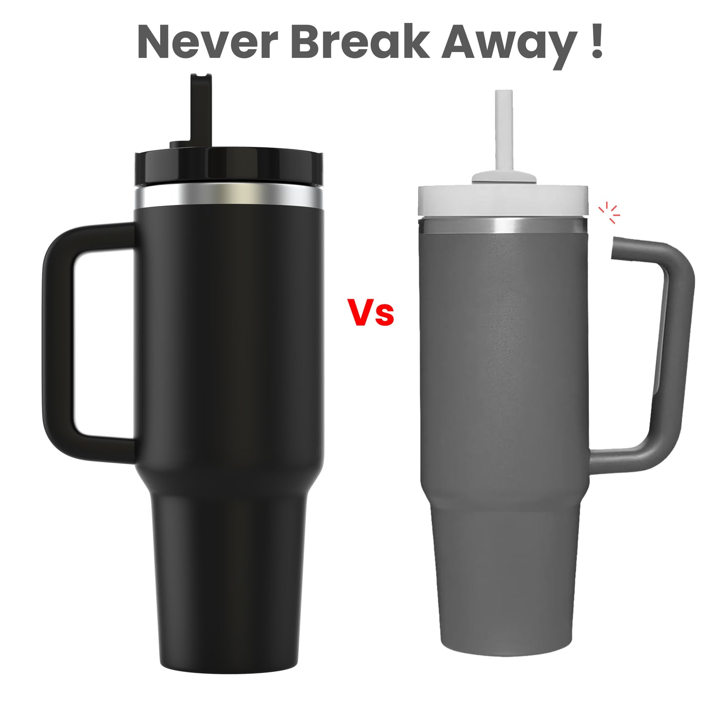 Enem Tumbler, Deep Black, Tumbler with Inbuilt Straw, Sipper, with Lid Leak Proof, 1 Metal Ice Cube & 1 Copper Spring