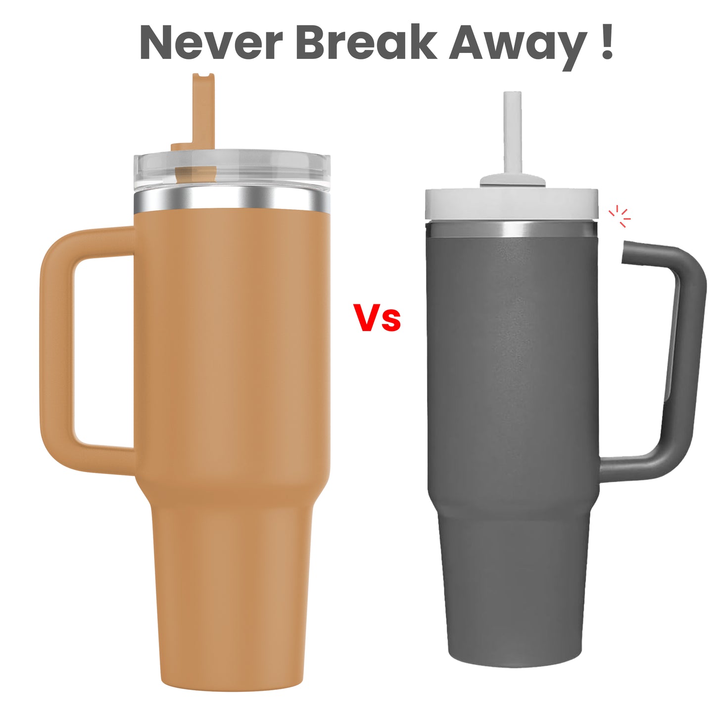 enem Tumbler, Soft Caramel, Tumbler with Inbuilt Straw, Sipper, with Lid Leak Proof, 1 Metal Ice Cube & 1 Copper Spring (Tamba), Mug Travel, 1.2L