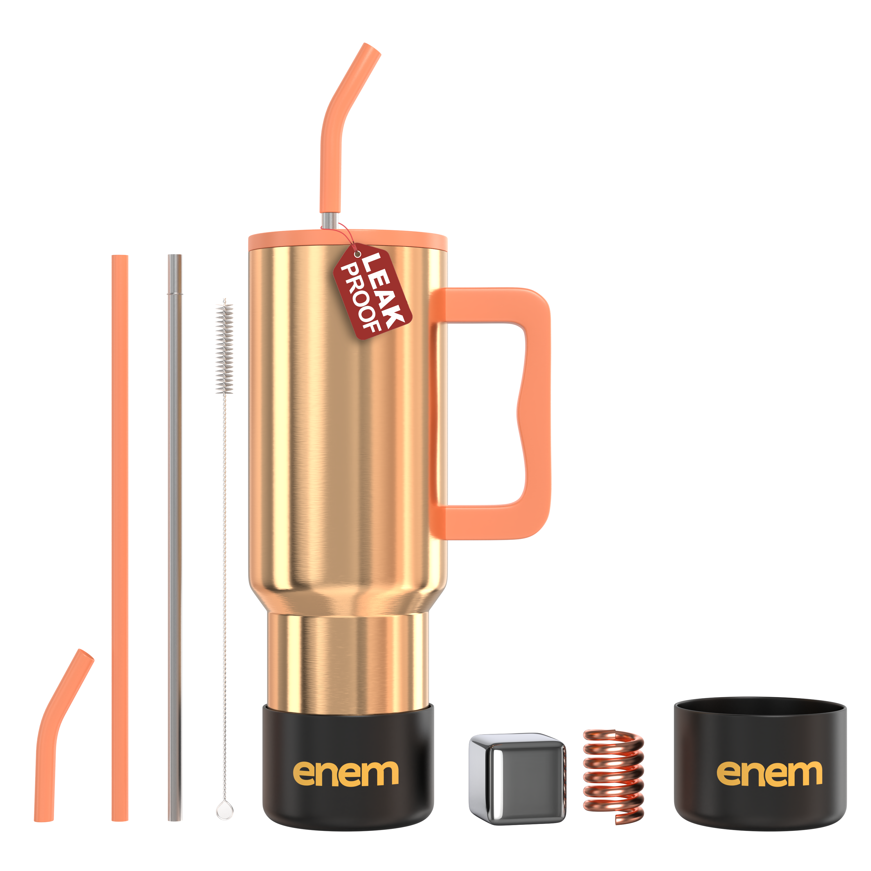 ENEM Stainless Steel Insulated Tumbler 1200ml – Leakproof Travel Mug | Liquid Gold