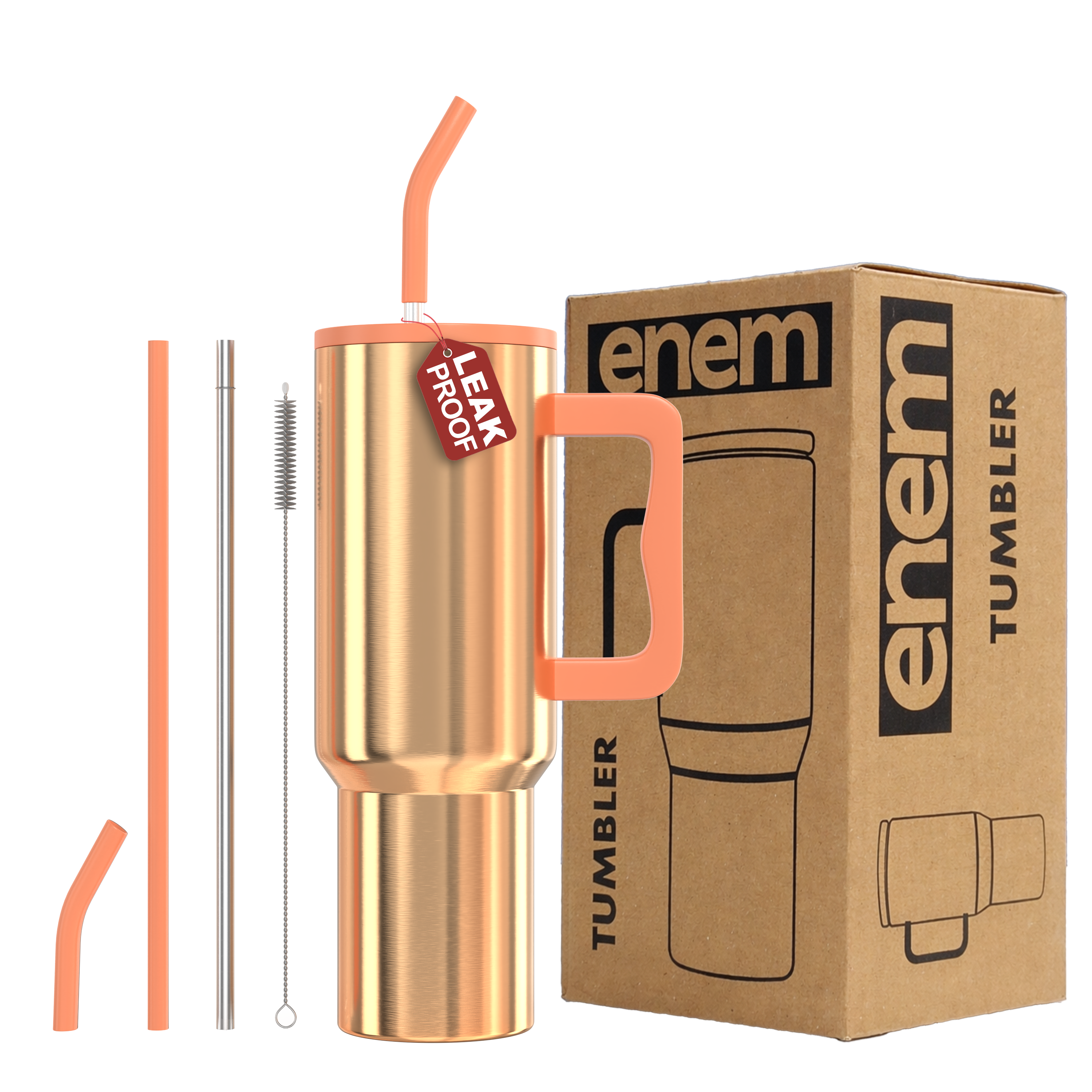ENEM Stainless Steel Insulated Tumbler 1200ml – Travel Mug | Liquid Gold | Without Accessories