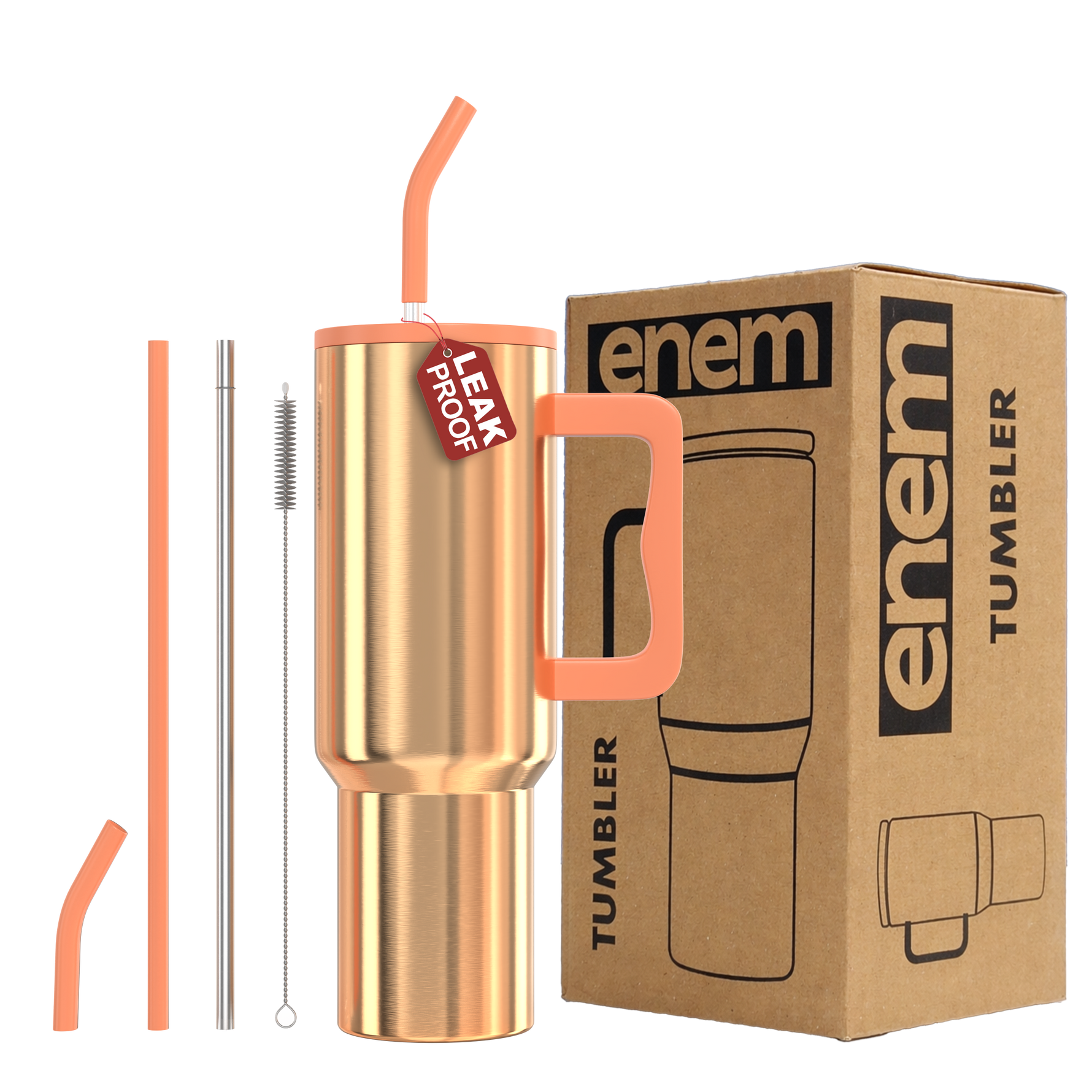 ENEM Stainless Steel Insulated Tumbler 1200ml – Travel Mug | Liquid Gold | Without Accessories