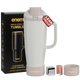 enem Vanilla Latte Inbuilt Straw Tumbler with Handle, Stainless Steel Large Travel Mug, 1.2L