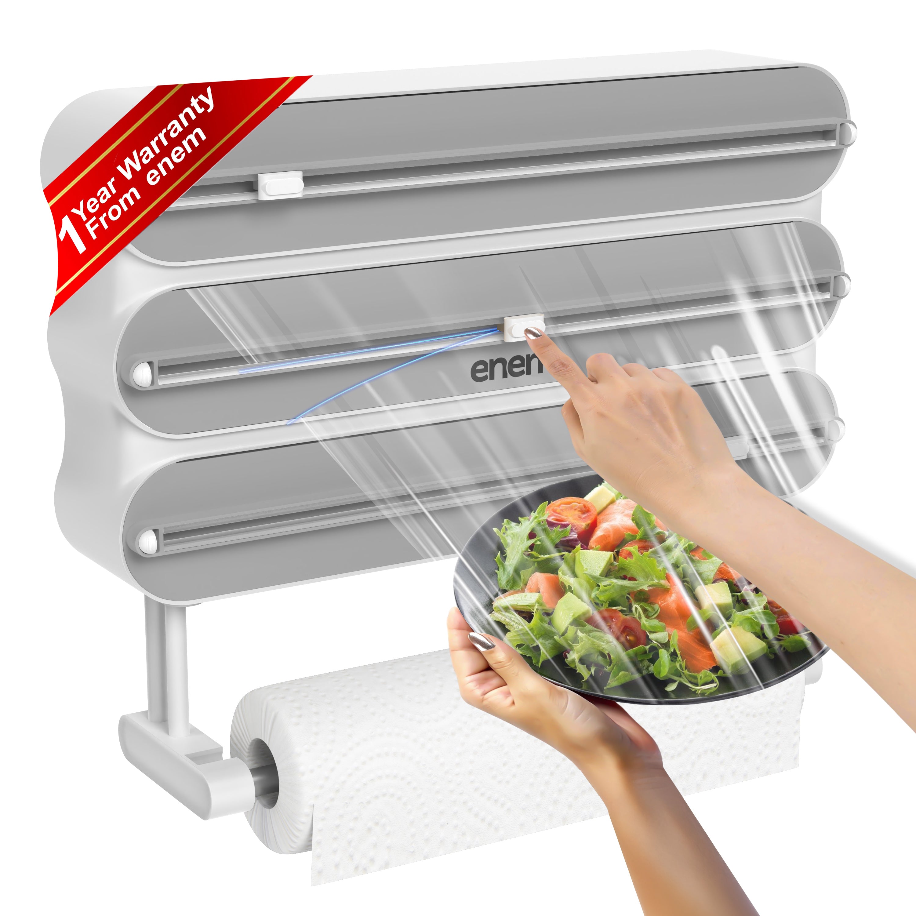 Enem 4-in-1 Cling Wrap Dispenser- Grey
