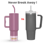 enem Tumbler, Rose Dusk, Tumbler with Metal Straw, Sipper, with Lid , 1 Metal Ice Cube, 1 Copper Spring (Tamba), Base Protector, Mug Travel, 1.2L