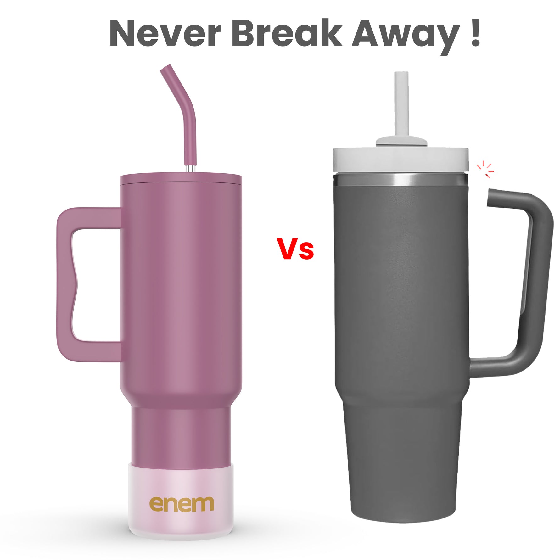 enem Tumbler, Rose Dusk, Tumbler with Metal Straw, Sipper, with Lid , 1 Metal Ice Cube, 1 Copper Spring (Tamba), Base Protector, Mug Travel, 1.2L
