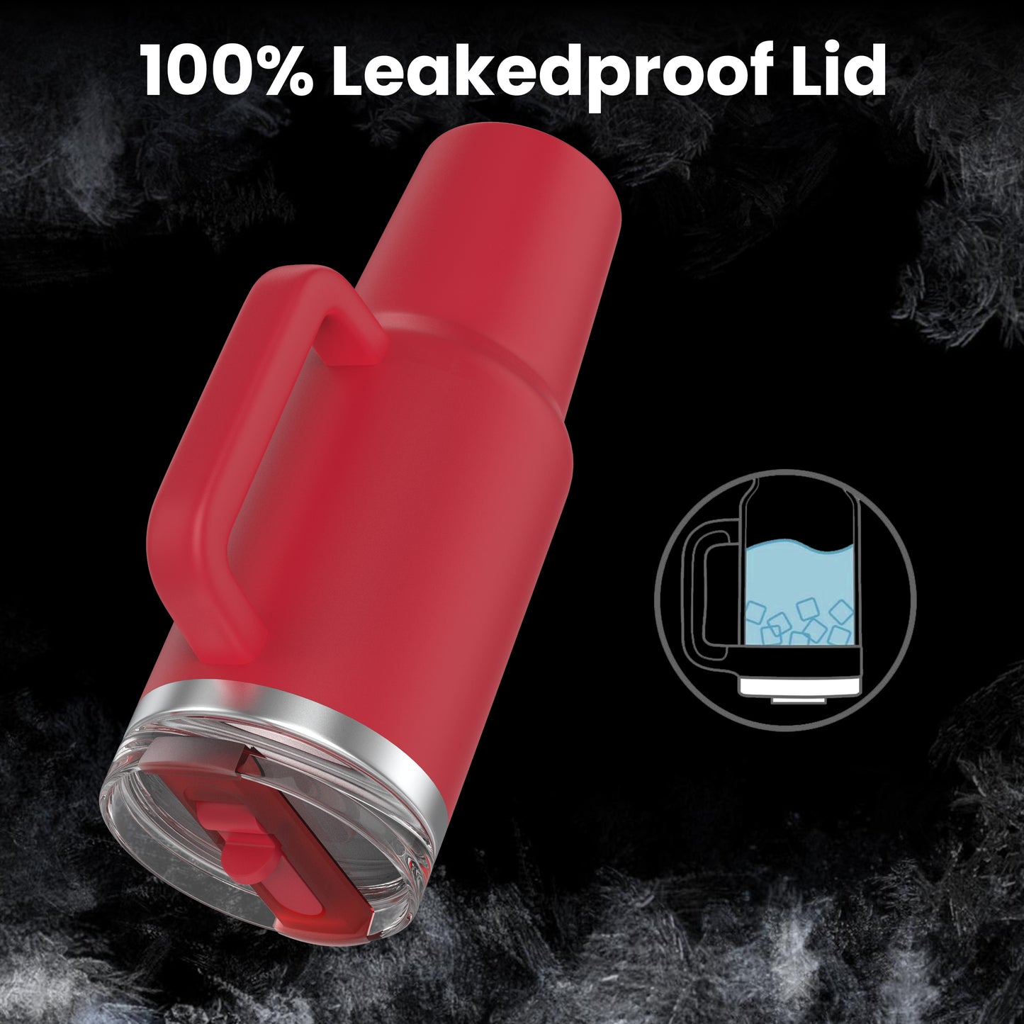 Enem Tumbler, Red Hot, Tumbler with Inbuilt Straw, Sipper, with Lid Leak Proof, 1 Metal Ice Cube & 1 Copper Spring