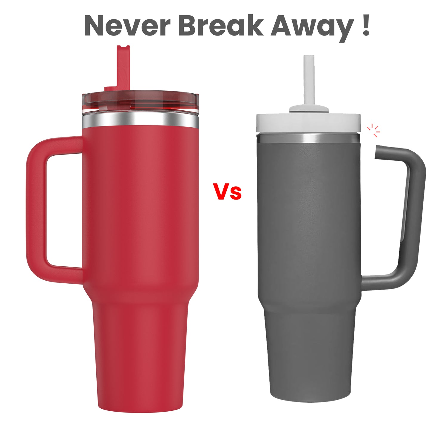 Enem Tumbler, Red Hot, Tumbler with Inbuilt Straw, Sipper, with Lid Leak Proof, 1 Metal Ice Cube & 1 Copper Spring