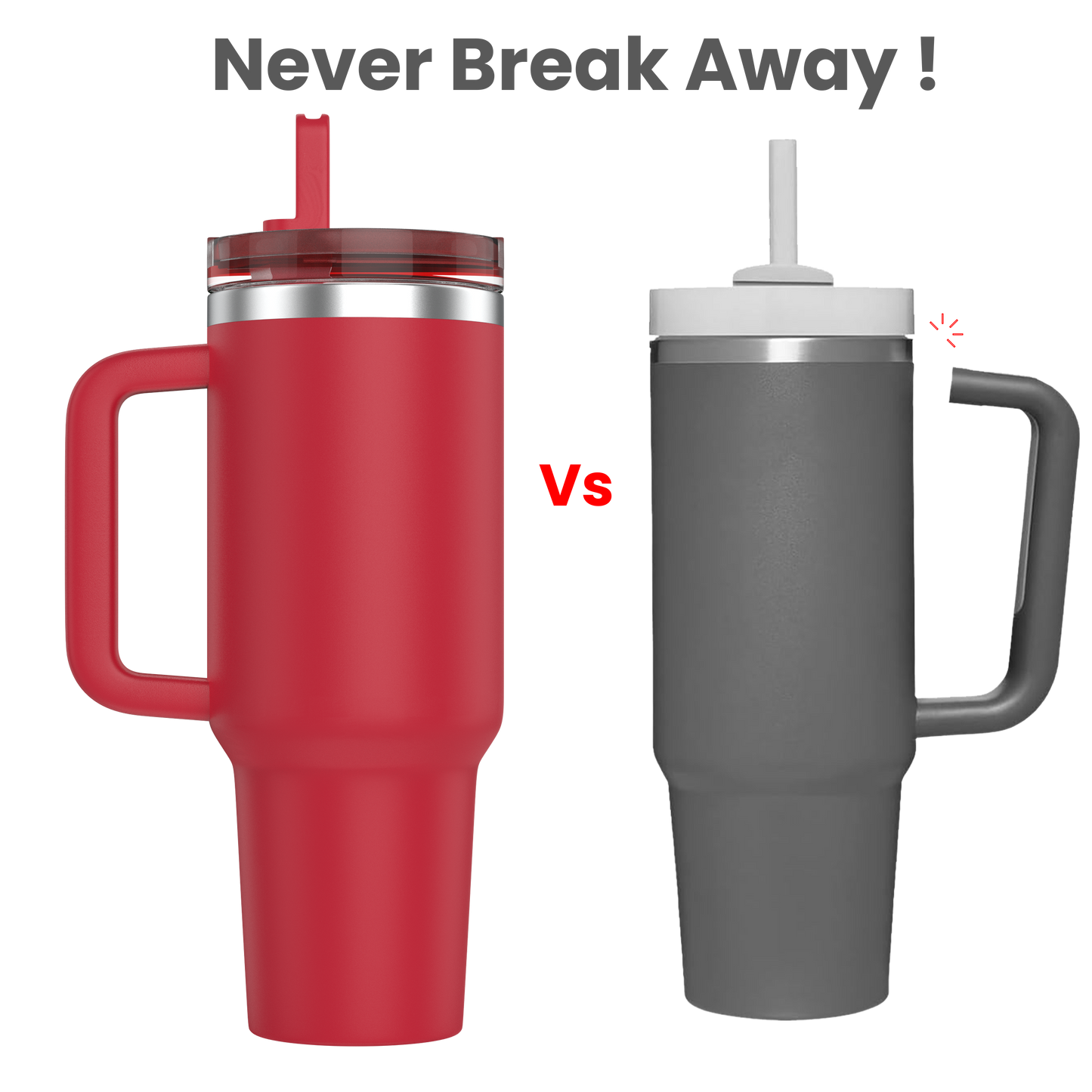 Enem Tumbler, Red Hot, Tumbler with Inbuilt Straw, Sipper, with Lid Leak Proof, 1 Metal Ice Cube & 1 Copper Spring