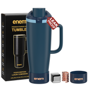 enem Deep Dive Inbuilt Straw Tumbler with Handle, Stainless Steel Large Travel Mug, 1.2L