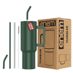 enem Tumbler, Deep Jungle, Insulated Premium Vacuum  Tumblers, Stainless Steel Travel Mug with Handle, Lid & Straw, 1.2L Tumbler for Coffee, Iced Tea, or Water