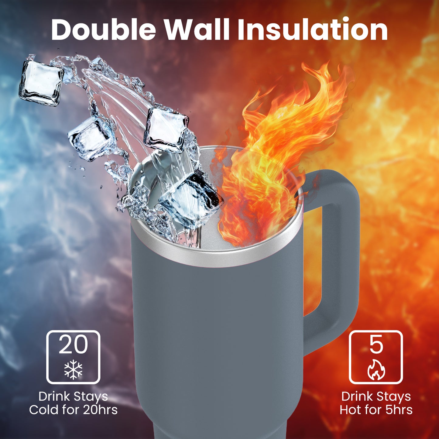 enem Tumbler, Ocean Haze, Tumbler with Inbuilt Straw, Sipper, with Lid Leak Proof, 1 Metal Ice Cube & 1 Copper Spring (Tamba), Mug Travel, 1.2L