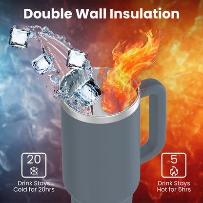 enem Tumbler, Ocean Haze, Tumbler with Inbuilt Straw, Sipper, with Lid Leak Proof, 1 Metal Ice Cube & 1 Copper Spring (Tamba), Mug Travel, 1.2L