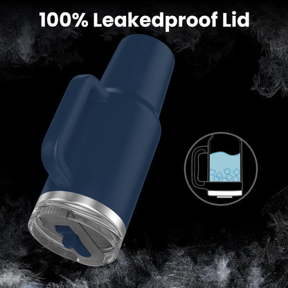 enem Tumbler, Denim Sky, Tumbler with Inbuilt Straw, Sipper, with Lid Leak Proof, 1 Metal Ice Cube & 1 Copper Spring (Tamba), Mug Travel, 1.2L