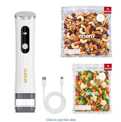 ENEM Vacuum Sealer Machine with 30 Reusable Vacuum Bags