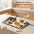 Enem Food Warmer Electric, Heat Pad with 4 Adjustable Temperature Levels, 1 Year Warranty & Full Customer Support from Enem, Food Warmer, Food Warming Mat, 40cm * 38 cm