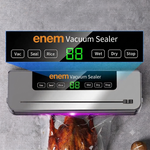 ENEM Vacuum Sealer Machine for Packing with Cutter, with 2 Year Warranty from enem, Sealing Machine for Food Packets, 65kpa Automatic Dry & Wet Air Packet Sealer Machine, With Free 20 Vacuum Pouches
