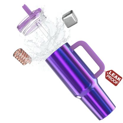 enem Tumbler, Unicorn Glow, Tumbler with Inbuilt Straw, Sipper, with Lid Leak Proof, 1 Metal Ice Cube & 1 Copper Spring (Tamba), Mug Travel, 1.2L