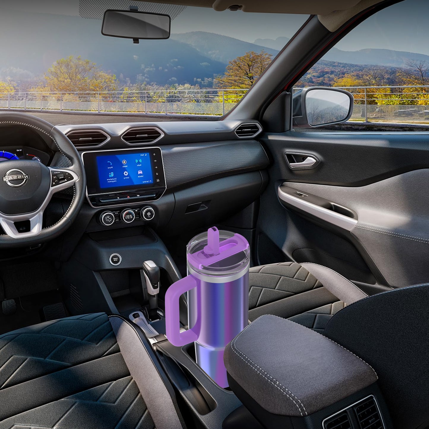 enem Tumbler, Unicorn Glow, Tumbler with Inbuilt Straw, Sipper, with Lid Leak Proof, 1 Metal Ice Cube & 1 Copper Spring (Tamba), Mug Travel, 1.2L