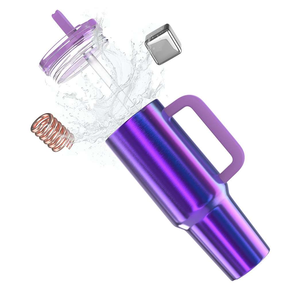 enem Tumbler, Unicorn Glow, Tumbler with Inbuilt Straw, Sipper, with Lid Leak Proof, 1 Metal Ice Cube & 1 Copper Spring (Tamba), Mug Travel, 1.2L