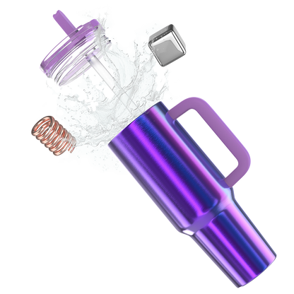 enem Tumbler, Unicorn Glow, Tumbler with Inbuilt Straw, Sipper, with Lid Leak Proof, 1 Metal Ice Cube & 1 Copper Spring (Tamba), Mug Travel, 1.2L