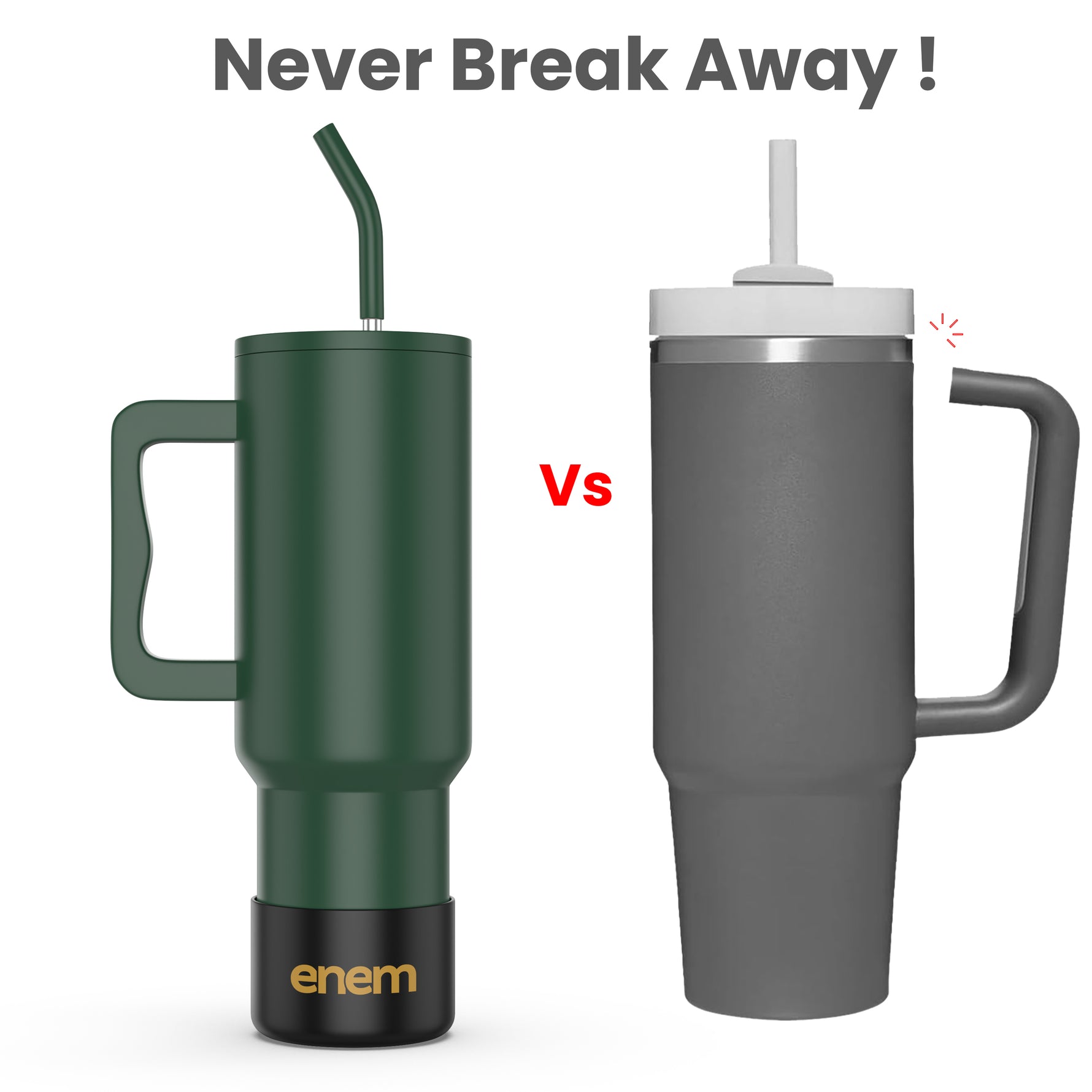 enem Tumbler, Deep Jungle, Tumbler with Metal Straw, Sipper, with Lid , 1 Metal Ice Cube, 1 Copper Spring (Tamba), Base Protector, Mug Travel, 1.2L