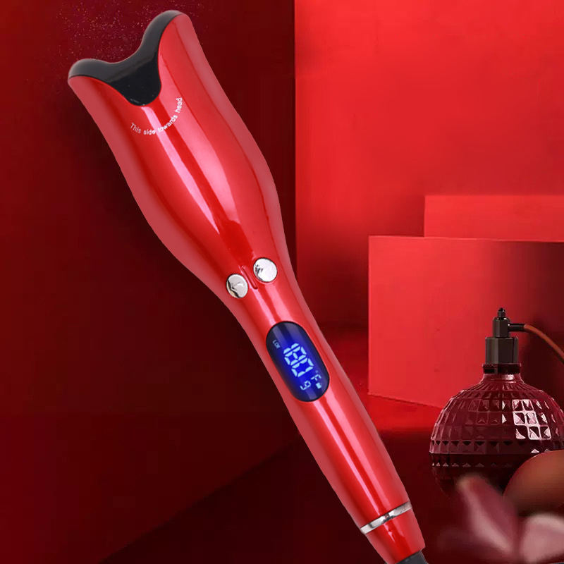 ENEM Hair Curler Machine, Easy, Automatic Hair Curler for women, with 1 year Warranty from enem, 4 Temperature Settings, Anti-Scald Design Curler, Quick Curls in 10 Minutes, 360° Swivel Cord for Effortless Styling (Red)