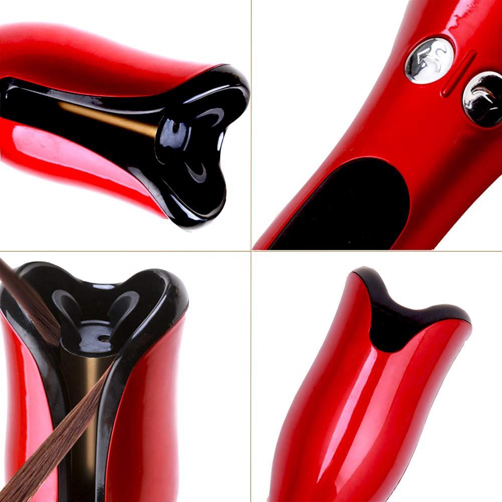 ENEM Hair Curler Machine, Easy, Automatic Hair Curler for women, with 1 year Warranty from enem, 4 Temperature Settings, Anti-Scald Design Curler, Quick Curls in 10 Minutes, 360° Swivel Cord for Effortless Styling (Red)