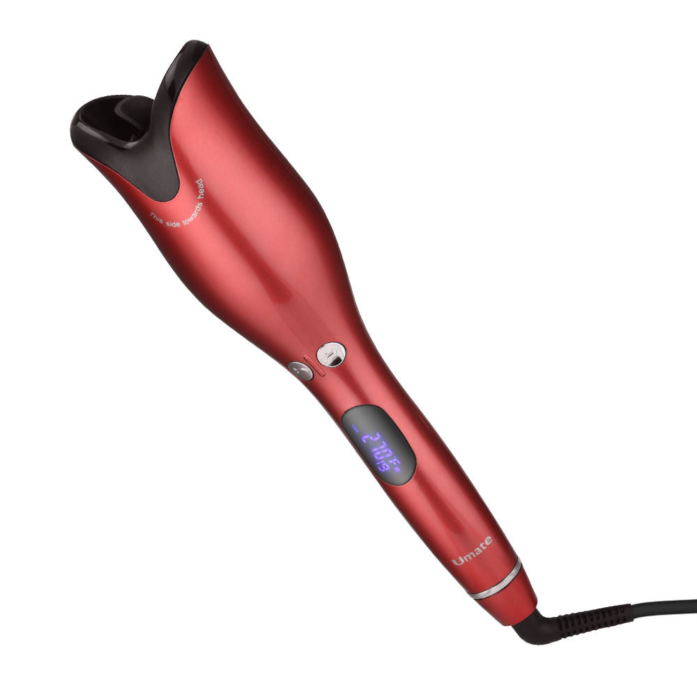 ENEM Hair Curler Machine, Easy, Automatic Hair Curler for women, with 1 year Warranty from enem, 4 Temperature Settings, Anti-Scald Design Curler, Quick Curls in 10 Minutes, 360° Swivel Cord for Effortless Styling (Red)