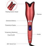 ENEM Hair Curler Machine, Easy, Automatic Hair Curler for women, with 1 year Warranty from enem, 4 Temperature Settings, Anti-Scald Design Curler, Quick Curls in 10 Minutes, 360° Swivel Cord for Effortless Styling (Red)