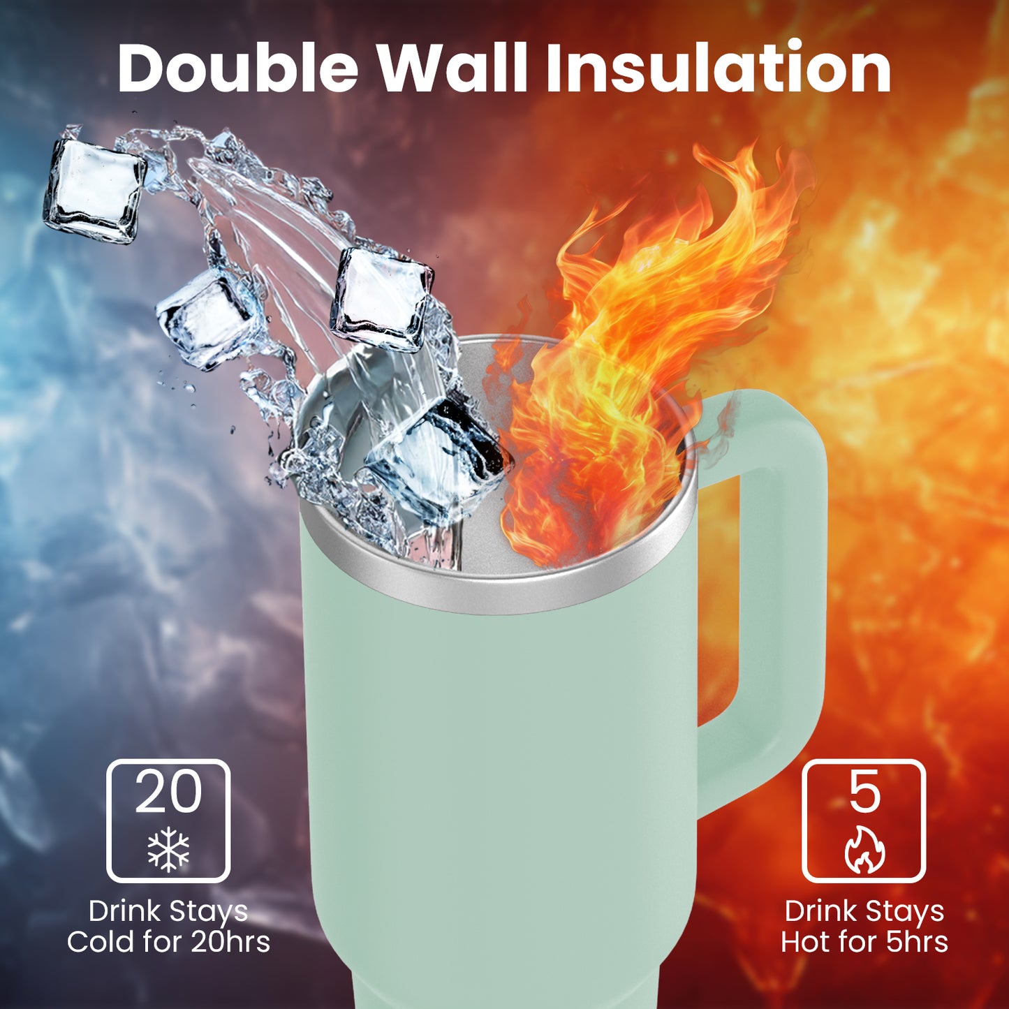 enem Tumbler, Matcha Mood, Tumbler with Inbuilt Straw, Sipper, with Lid Leak Proof, 1 Metal Ice Cube & 1 Copper Spring (Tamba), Mug Travel, 1.2L