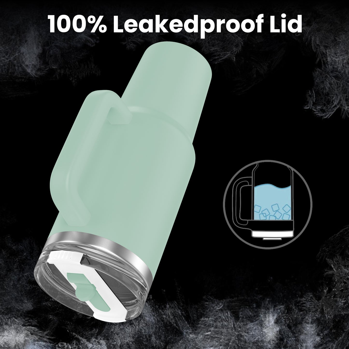 enem Tumbler, Matcha Mood, Tumbler with Inbuilt Straw, Sipper, with Lid Leak Proof, 1 Metal Ice Cube & 1 Copper Spring (Tamba), Mug Travel, 1.2L