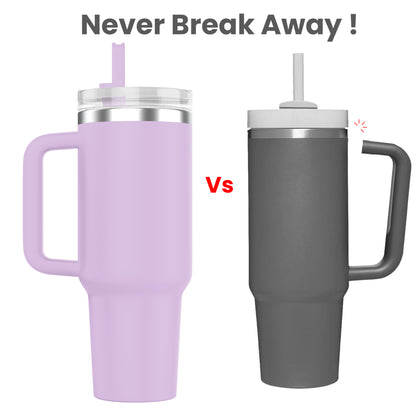 enem Tumbler, Lavender Latte, Tumbler with Inbuilt Straw, Sipper, with Lid Leak Proof, 1 Metal Ice Cube & 1 Copper Spring (Tamba), Mug Travel, 1.2L