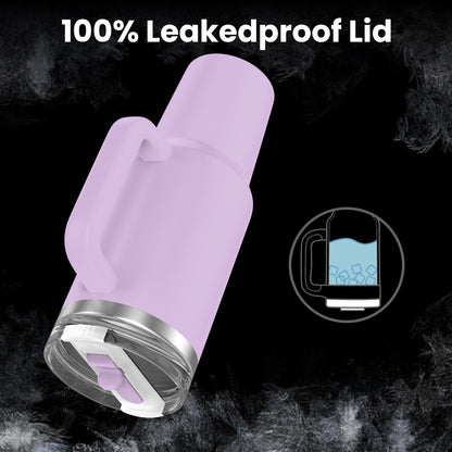 enem Tumbler, Lavender Latte, Tumbler with Inbuilt Straw, Sipper, with Lid Leak Proof, 1 Metal Ice Cube & 1 Copper Spring (Tamba), Mug Travel, 1.2L