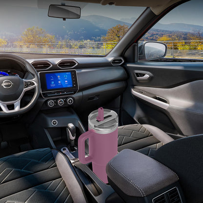 enem Tumbler, Rose Dusk, Tumbler with Inbuilt Straw, Sipper, with Lid Leak Proof, 1 Metal Ice Cube & 1 Copper Spring (Tamba), Mug Travel, 1.2L