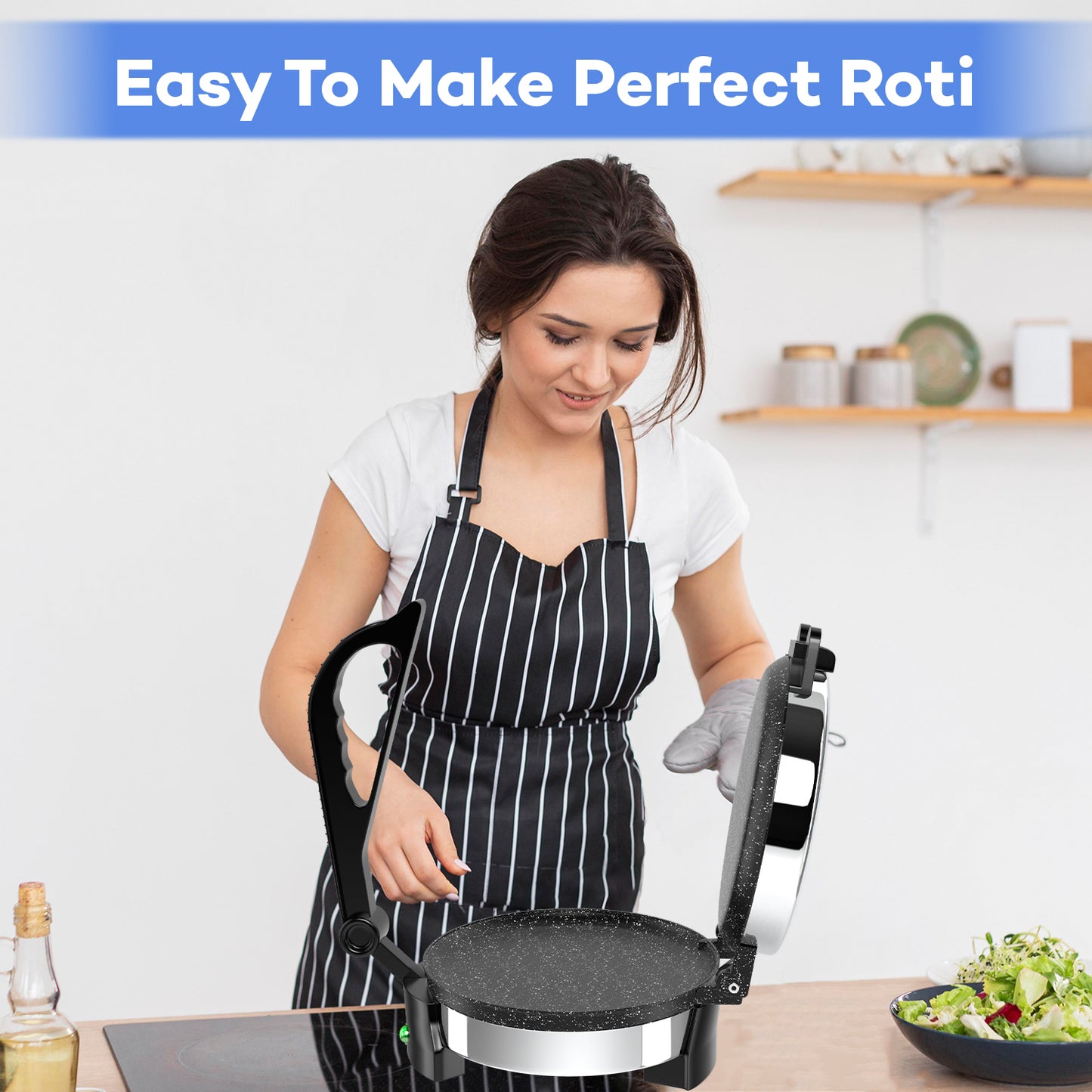 Enem Stainless Steel Multipurpose Roti Maker, with Free Roti Pouch