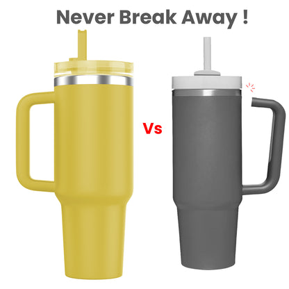 enem Tumbler, Butter Cream, Tumbler with Inbuilt Straw, Sipper, with Lid Leak Proof, 1 Metal Ice Cube & 1 Copper Spring (Tamba), Mug Travel, 1.2L