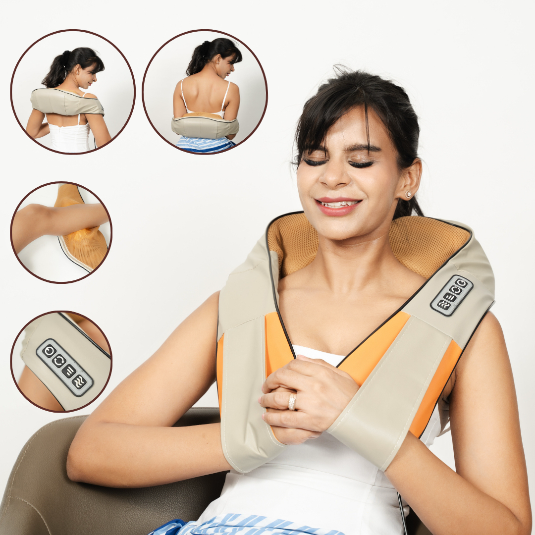 ENEM Shiatsu Back Massager with Heat – Deep Tissue Kneading Massage Cushion | 8 Rotating Nodes