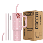 ENEM Stainless Steel Insulated Tumbler 1200ml – Leakproof Travel Mug | Petal Pink Pop | Without Accessories
