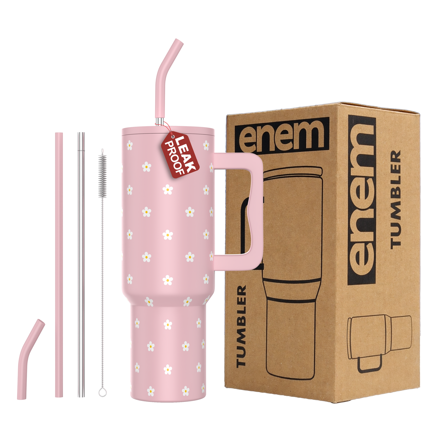 ENEM Stainless Steel Insulated Tumbler 1200ml –  Travel Mug | Petal Pink Pop | Without Accessories