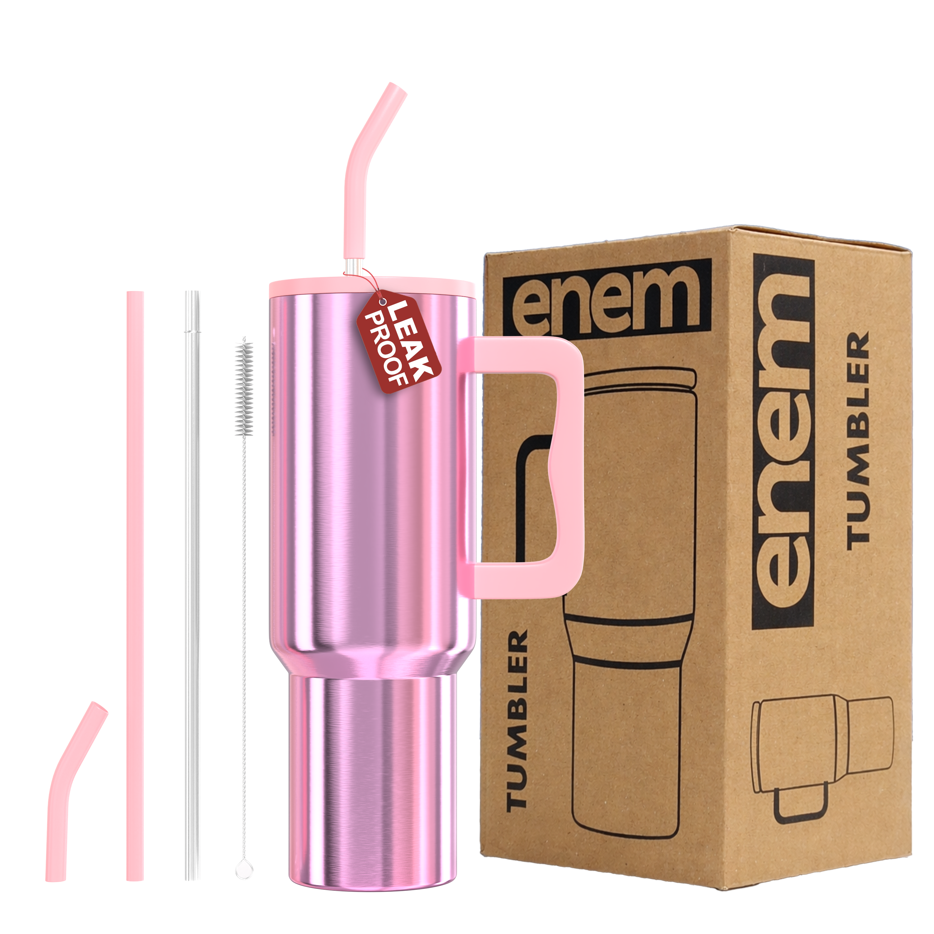 ENEM Stainless Steel Insulated Tumbler 1200ml –  Travel Mug | Electric Rose | Without Accesories