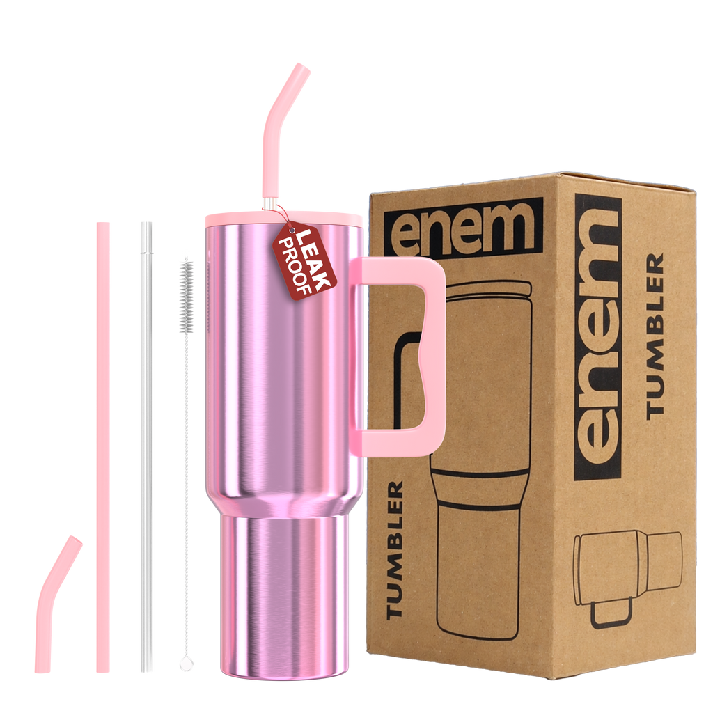 ENEM Stainless Steel Insulated Tumbler 1200ml – Leakproof Travel Mug | Electric Rose | Without Accesories