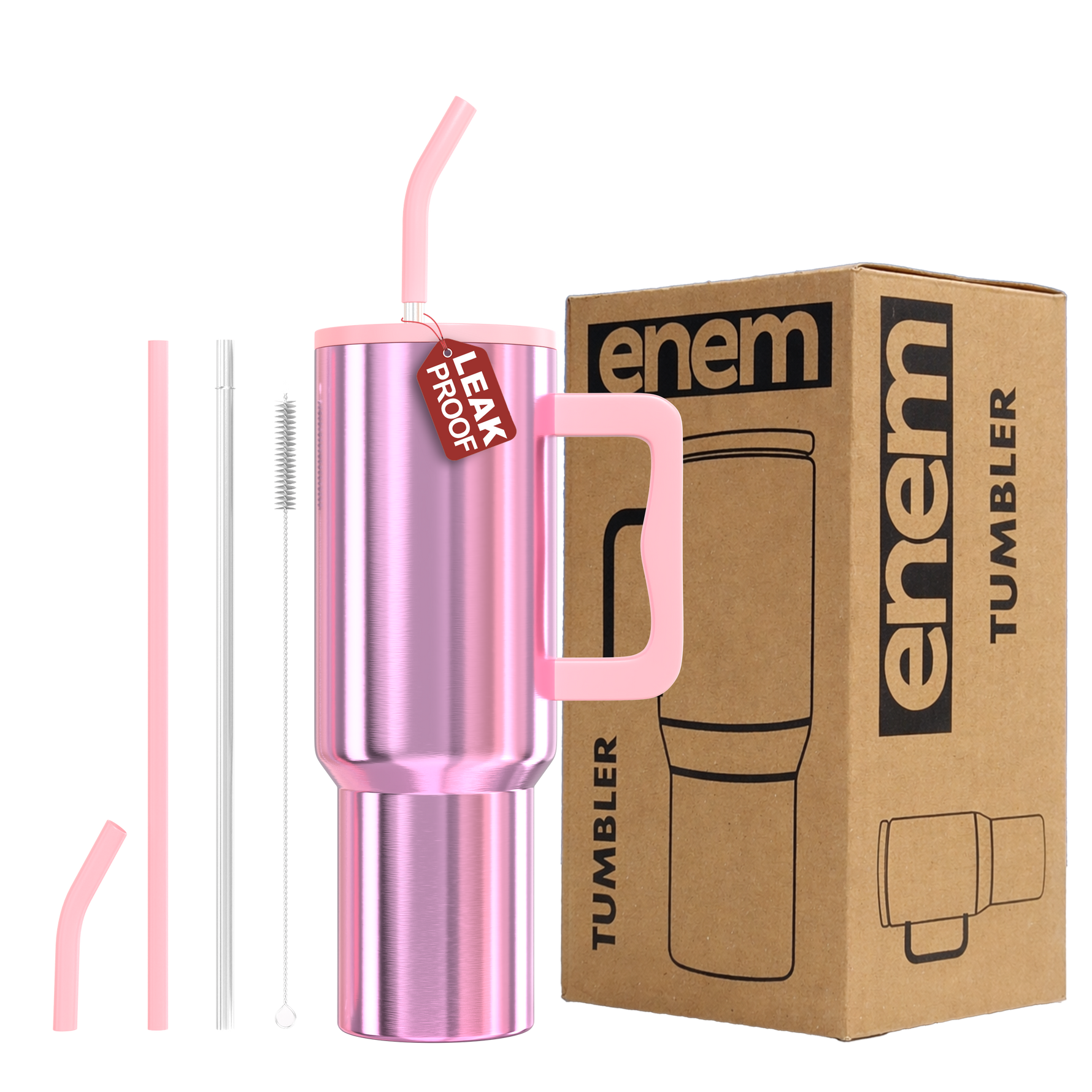 ENEM Stainless Steel Insulated Tumbler 1200ml –  Travel Mug | Electric Rose | Without Accesories