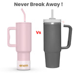 enem Tumbler, Rose Whisper, Tumbler with Metal Straw, Sipper, with Lid , 1 Metal Ice Cube, 1 Copper Spring (Tamba), Base Protector, Mug Travel, 1.2L