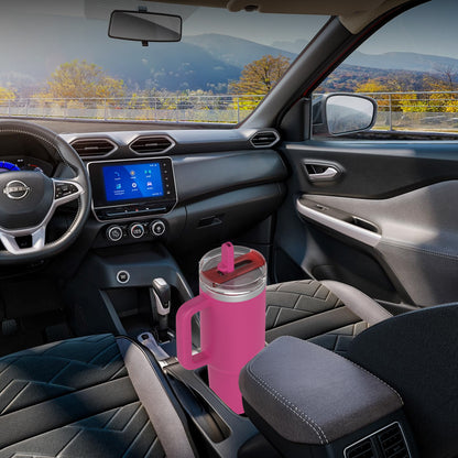 Enem Tumbler, Majestic Pink, Tumbler with Inbuilt Straw, Sipper, with Lid Leak Proof, 1 Metal Ice Cube & 1 Copper Spring
