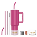 enem Tumbler, Candy Pop, Tumbler with Metal Straw, Sipper, with Lid Leak Proof, 1 Metal Ice Cube, 1 Copper Spring (Tamba), Base Protector, Mug Travel, 1.2L