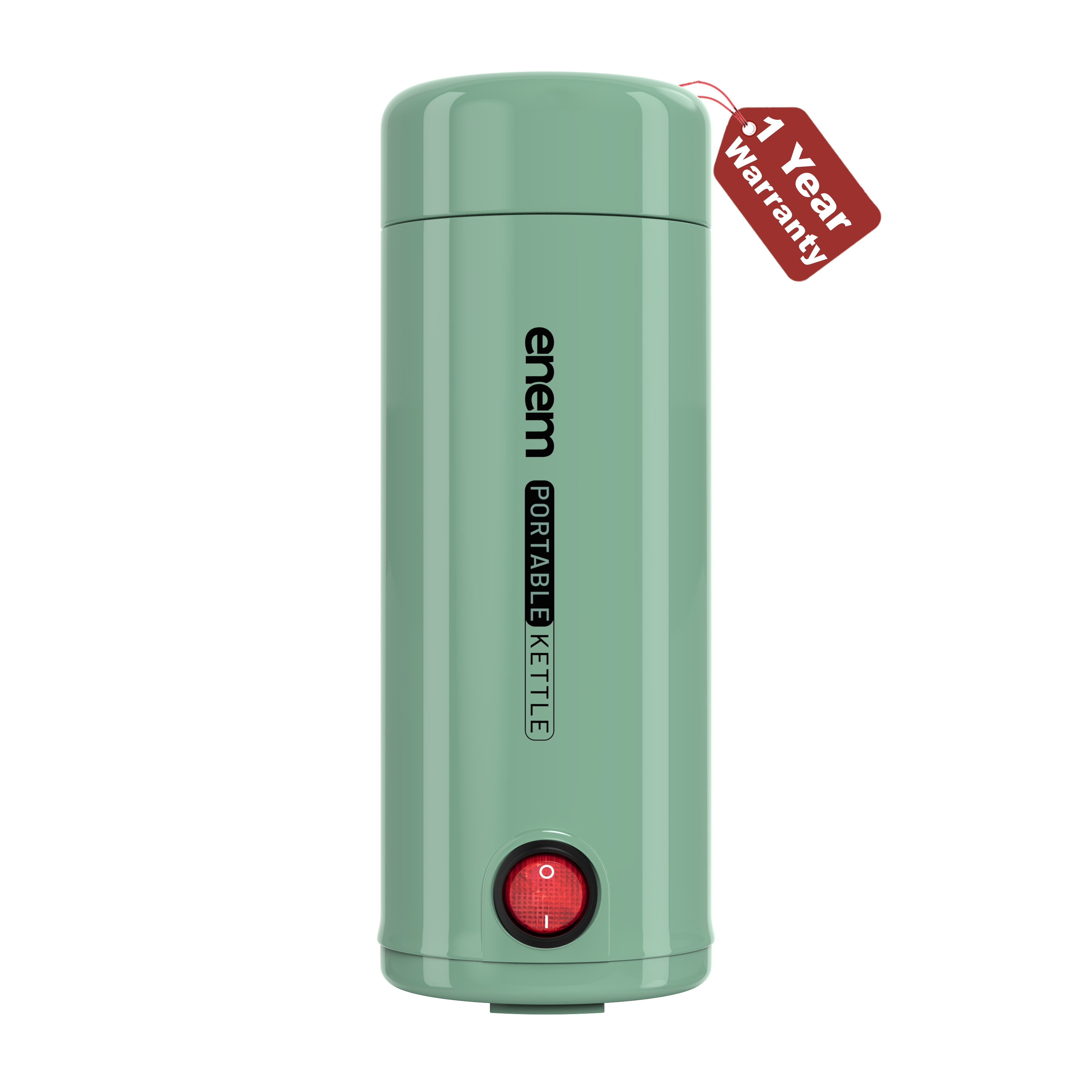 Enem Portable Electric Kettle 350ml, Mini Travel Kettle Food Grade Stainless Steel, Double Wall Insulation, Auto Shut-Off & Dry Boil Protection, Office, Travel & Home, Sage Green