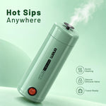 Enem Portable Electric Kettle 350ml, Mini Travel Kettle Food Grade Stainless Steel, Double Wall Insulation, Auto Shut-Off & Dry Boil Protection, Office, Travel & Home, Sage Green