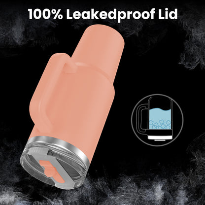 enem Tumbler, Peach Glow, Tumbler with Inbuilt Straw, Sipper, with Lid Leak Proof, 1 Metal Ice Cube & 1 Copper Spring (Tamba), Mug Travel, 1.2L