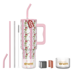 ENEM Stainless Steel Insulated Tumbler 1200ml – Leakproof Travel Mug | Rosewood Romance