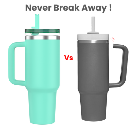Enem Tumbler, Sea Green, Tumbler with Inbuilt Straw, Sipper, with Lid Leak Proof, 1 Metal Ice Cube & 1 Copper Spring